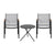 Gardeon 3PC Outdoor Bistro Set Table and Chairs Steel Dining Chair Patio Furniture Textilene