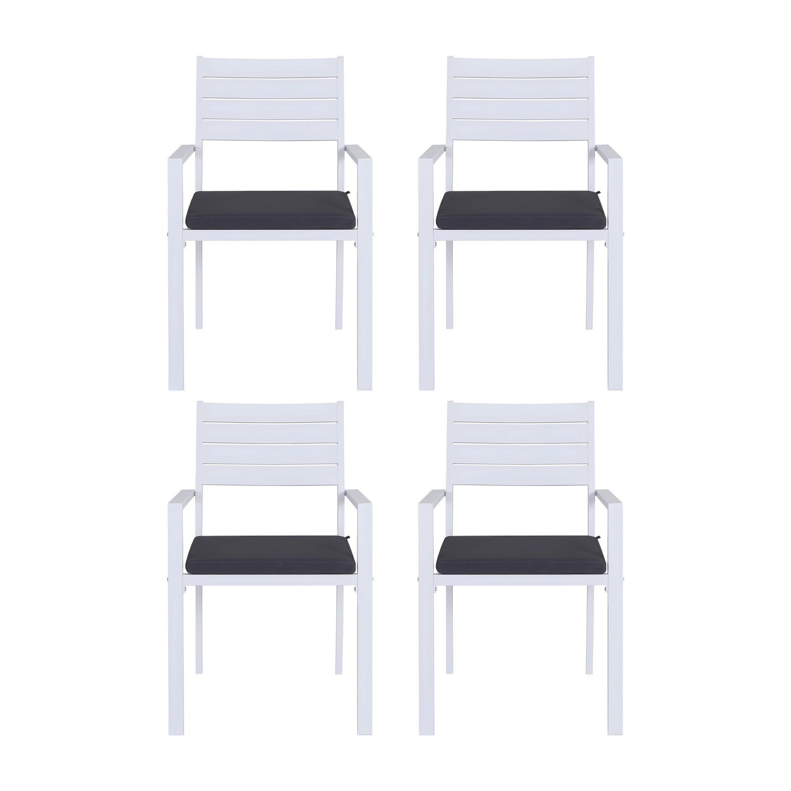 Gardeon 4PC Outdoor Dining Chairs Stackable Aluminum Lounge Chair Patio Furniture