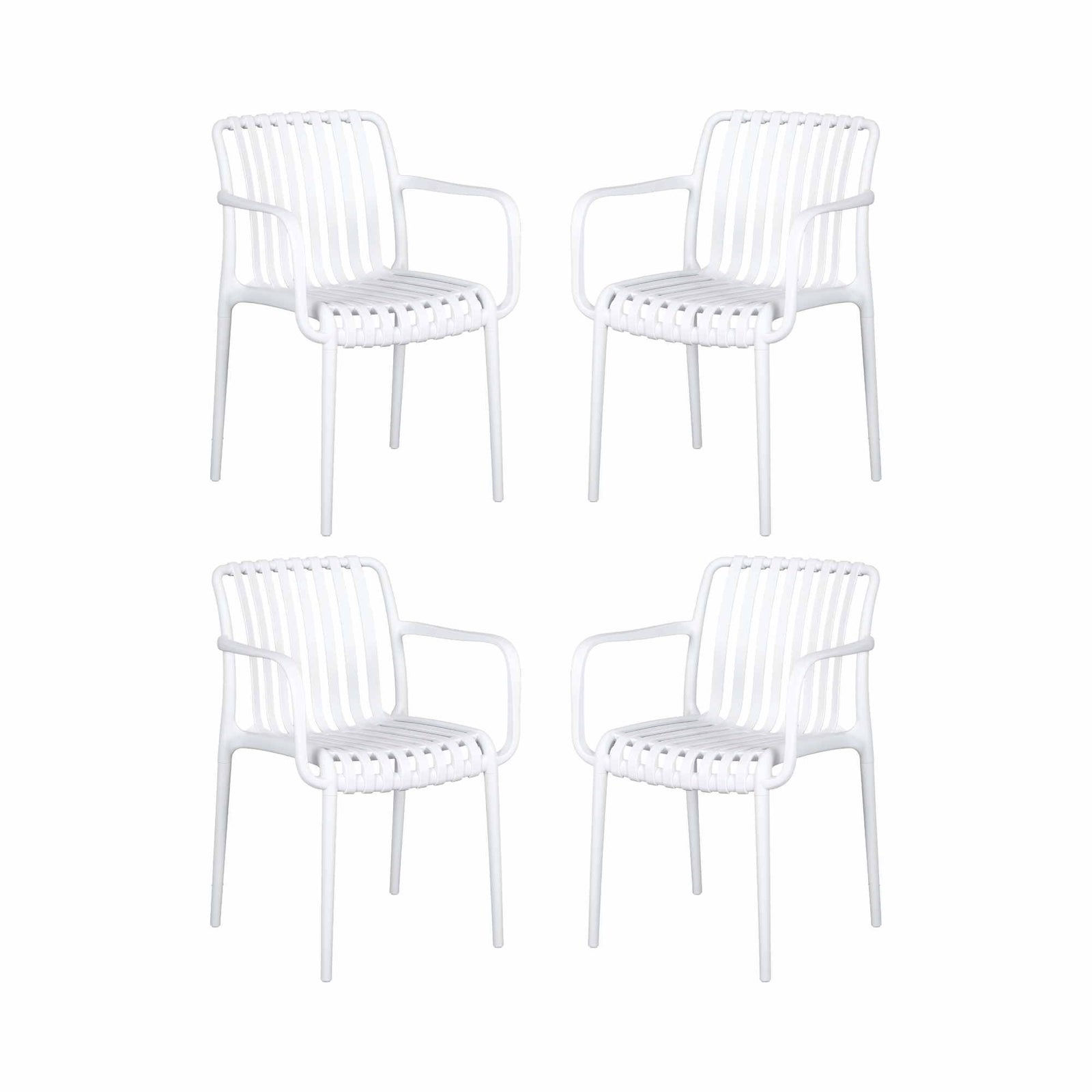 Gardeon 4PC Outdoor Dining Chairs Patio Furniture PP Stackable Chair Garden White