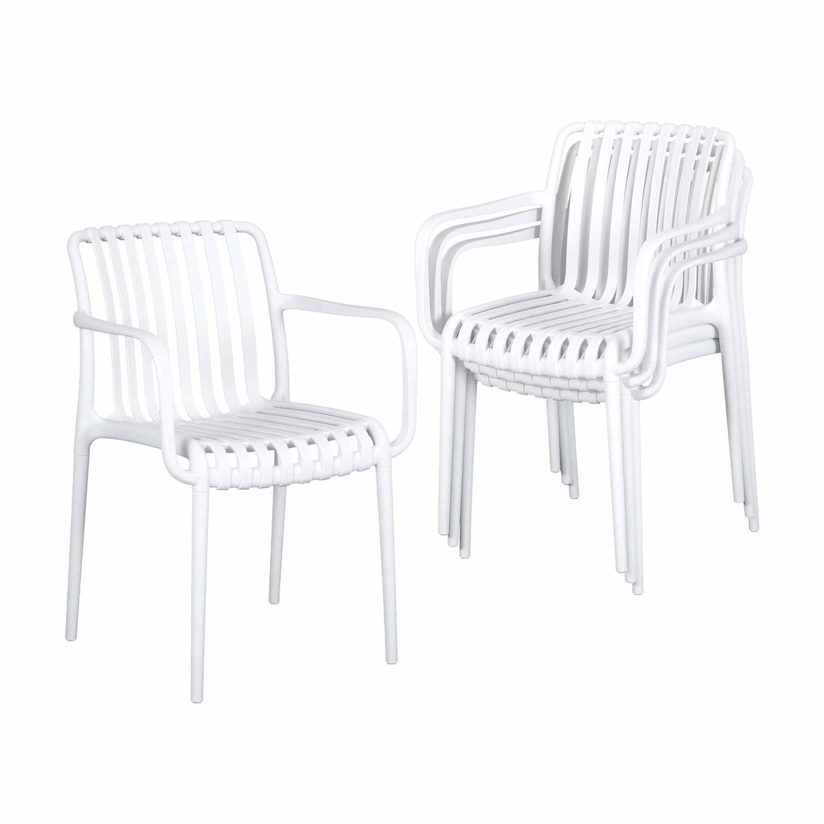 Gardeon 4PC Outdoor Dining Chairs Patio Furniture PP Stackable Chair Garden White