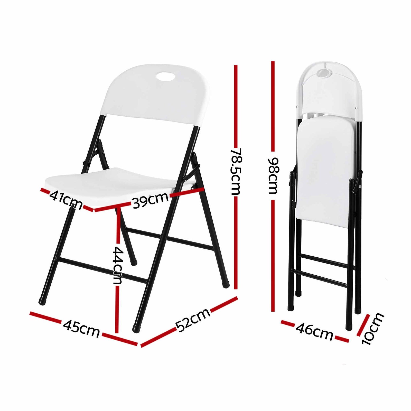 Gardeon 4PC Outdoor Dining Chairs PP Folding Chair Patio Garden Furniture White