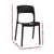 Gardeon 4PC Outdoor Dining Chairs Stackable PP Patio Chair Garden Furniture Black