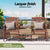 Gardeon Outdoor Garden Bench Loveseat Wooden Table Chairs Patio Furniture Brown