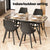Gardeon 140CM Outdoor Dining Table Steel Frame Tempered Glass Parasol Hole Black