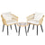 Gardeon 3PC Outdoor Bistro Set Patio Furniture Lounge Setting Table and Chairs Natural