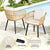 Gardeon 3PC Outdoor Bistro Set Patio Furniture Lounge Setting Table and Chairs Natural