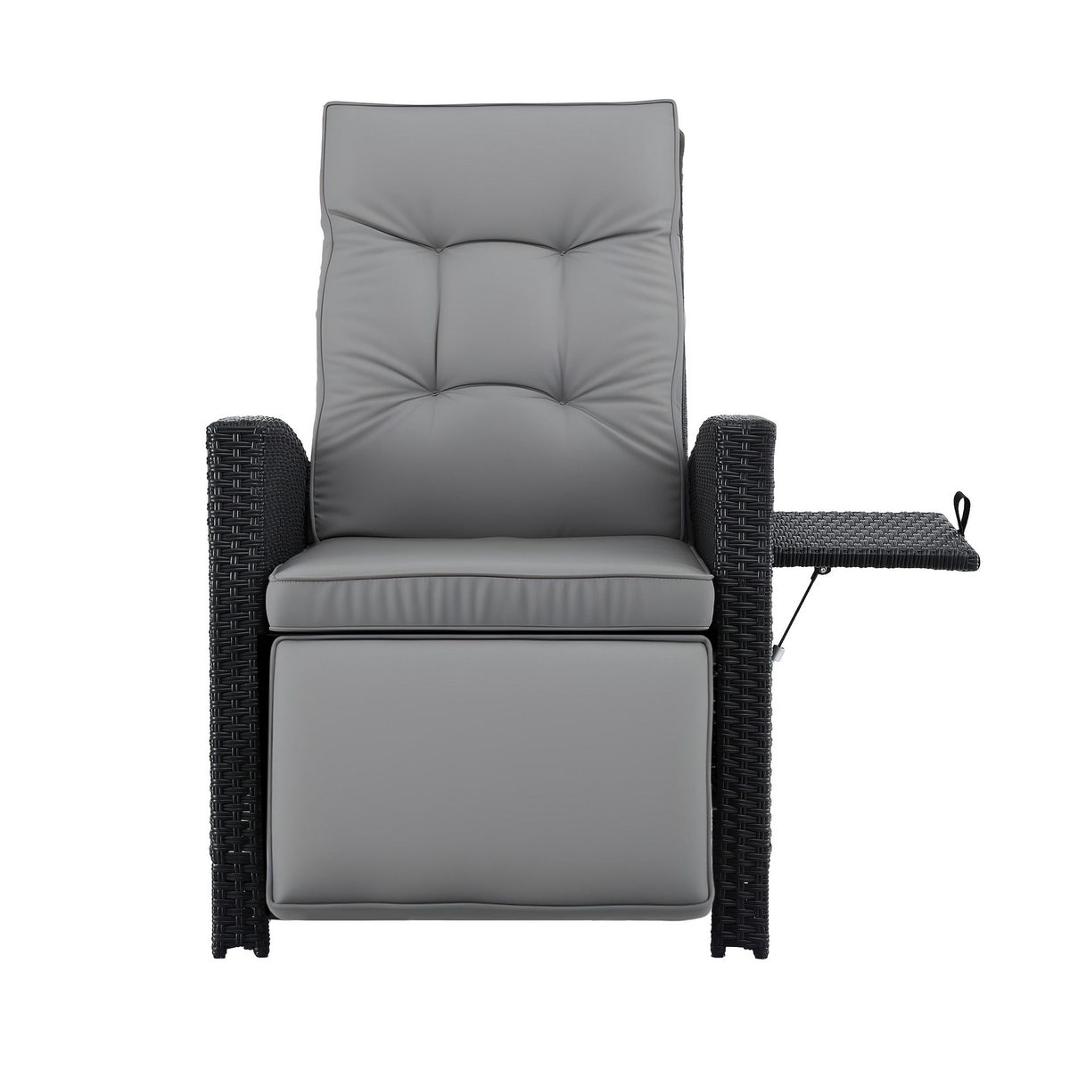 Gardeon Outdoor Recliner Chairs Sun lounge Wicker Lounger Patio Furniture Adjustable Black