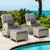 Gardeon 5PC Recliner Chairs Table Sun lounge Wicker Outdoor Furniture Adjustable Grey