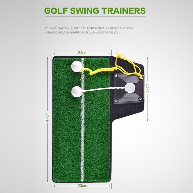 Portable Golf Putting Mat With Push Rod Trainer - 48X23Cm - Black-1915196774608408584