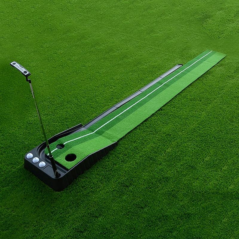 2.5M Golf Putting Mat With Push Rod Trainer & 6 Balls - No Auto Return-1915196543070244865