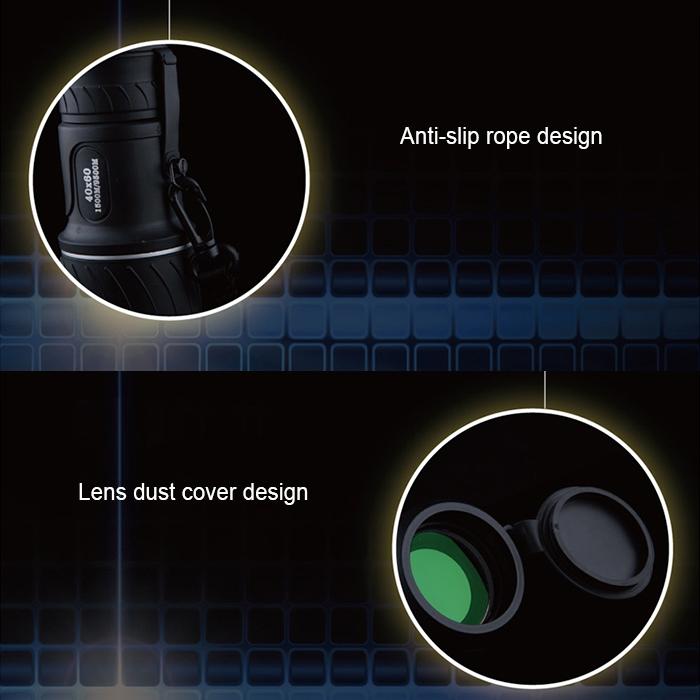 High Definition Night Vision Monocular Telescope - 40X60 12X Pocket Focusing - Black-1943465052401176580
