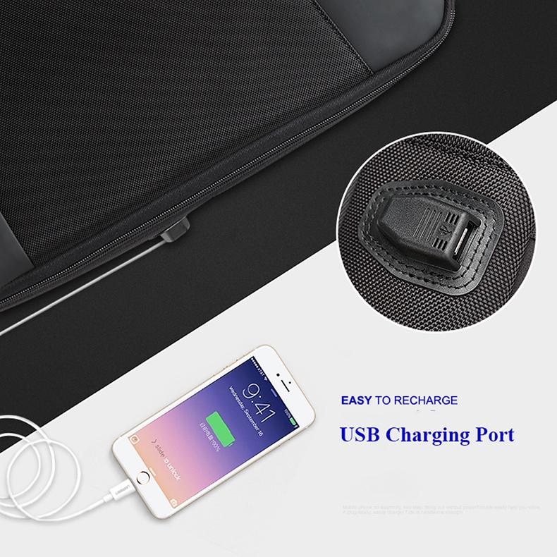Large Capacity Anti-Theft Waterproof Shoulder Bag With Usb Port - Black 30.5X13X45Cm-1915196801439371267