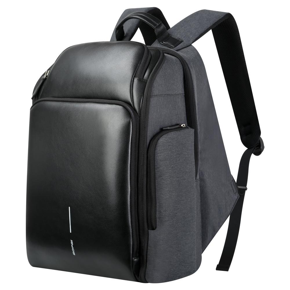 Waterproof Anti-Theft Usb Shoulder Bag - Large Capacity - Black-1915196491518054400