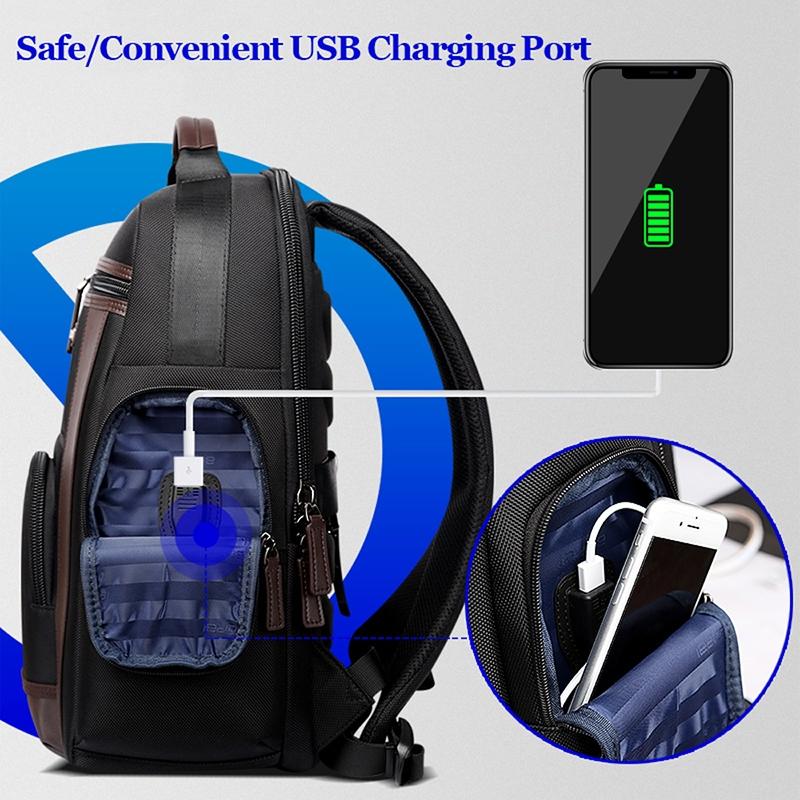 Waterproof Anti-Theft Outdoor Shoulder Bag With Usb Port - Large Capacity - Black-1915196803091927041