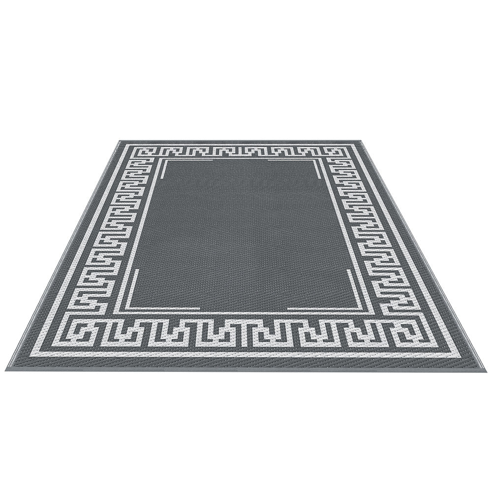 Gardeon Outdoor Rugs 152x244cm Large Carpet Reversible Area Mat PP Dual-Sided Patio Rug Greek Key
