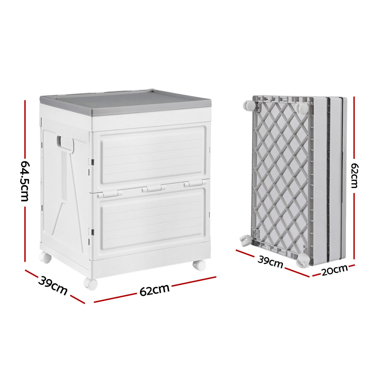 Gardeon 159L Outdoor Storage Box Stackable Cupboard Camping Organizer Wheels
