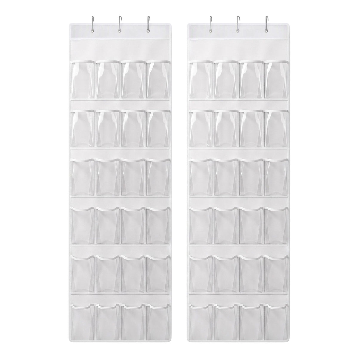 Artiss Over Door Shoe Organiser Storage X2 6-Tier Pantry Hanger 24 Pockets White