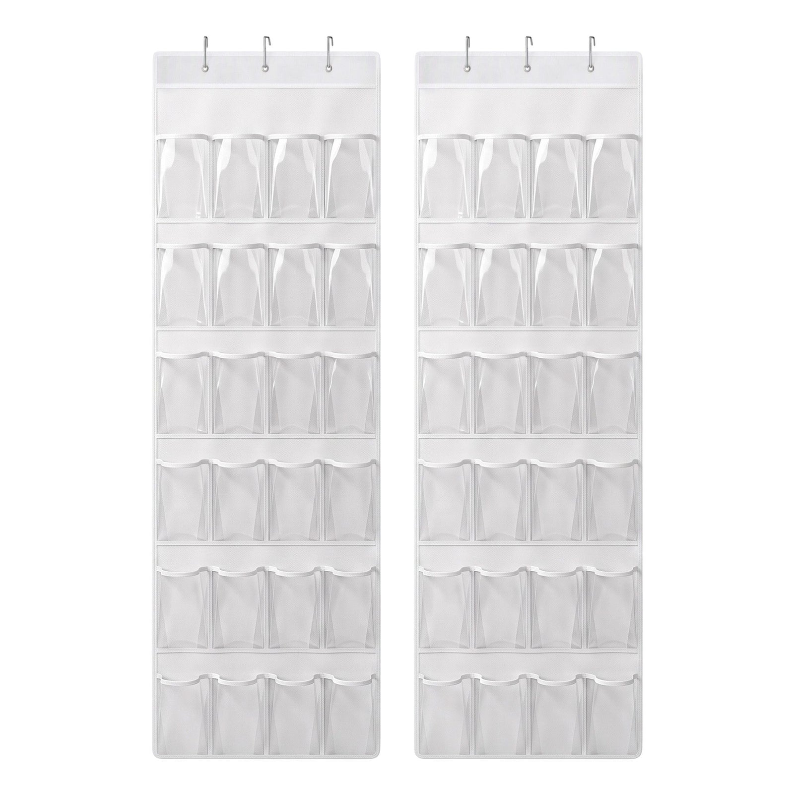 Artiss Over Door Shoe Organiser Storage X2 6-Tier Pantry Hanger 24 Pockets White