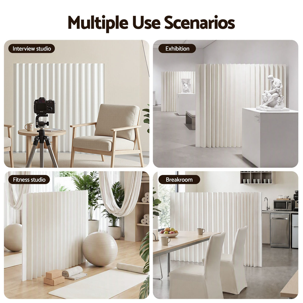 Artiss Paper Room Divider 2Pcs Folding Partition Screen Honeycomb Privacy Screen Freestanding 150cm White