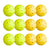 Everfit 12PC Pickleballs Set 40-Hole Design Indoor Outdoor Durable PE Balls Green/Yellow