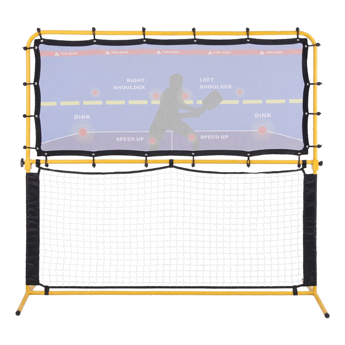 Everfit Pickleball Net Rebounder Portable Training Practice 6FT Black Yellow