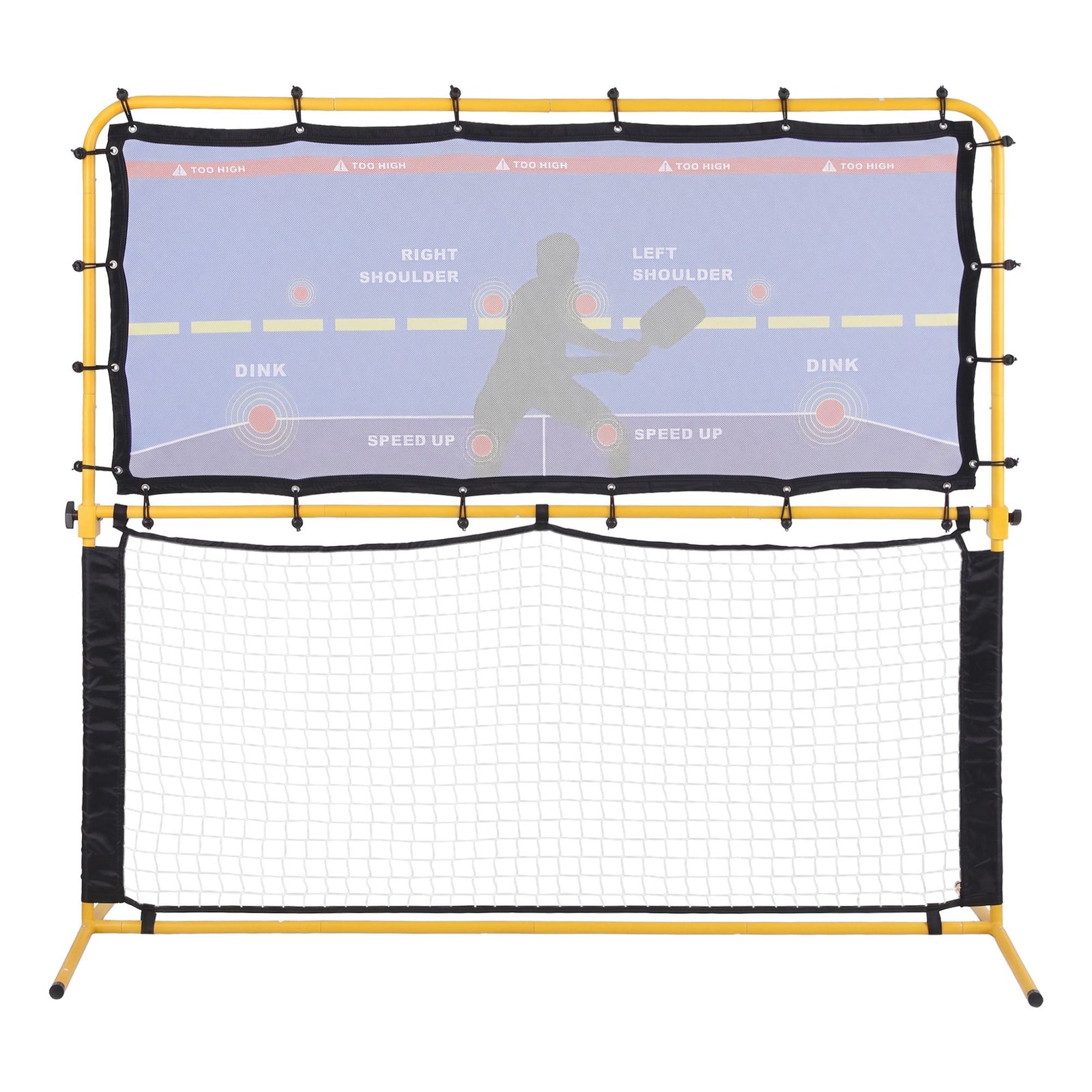 Everfit Pickleball Net Rebounder Portable Training Practice 6FT Black Yellow
