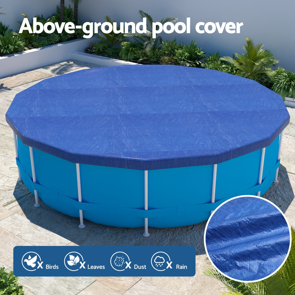 Aqua Buddy Pool Cover Fit 3.66m Round Above-ground Swimming Pool Blanket Blue