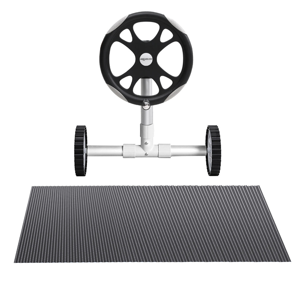 Aqua Buddy Pool Cover 600 Micron 7x4m w/ Roller 5.55m Swimming Pools Black Solar Blanket