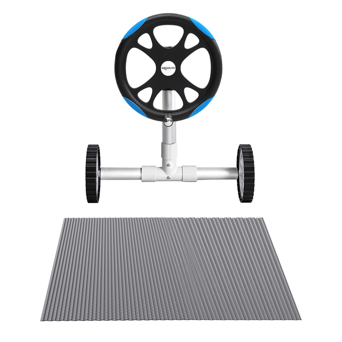 Aqua Buddy Pool Cover 600 Micron Solar Heat Blanket 8x4.2m w/ 5.55m Roller Blue