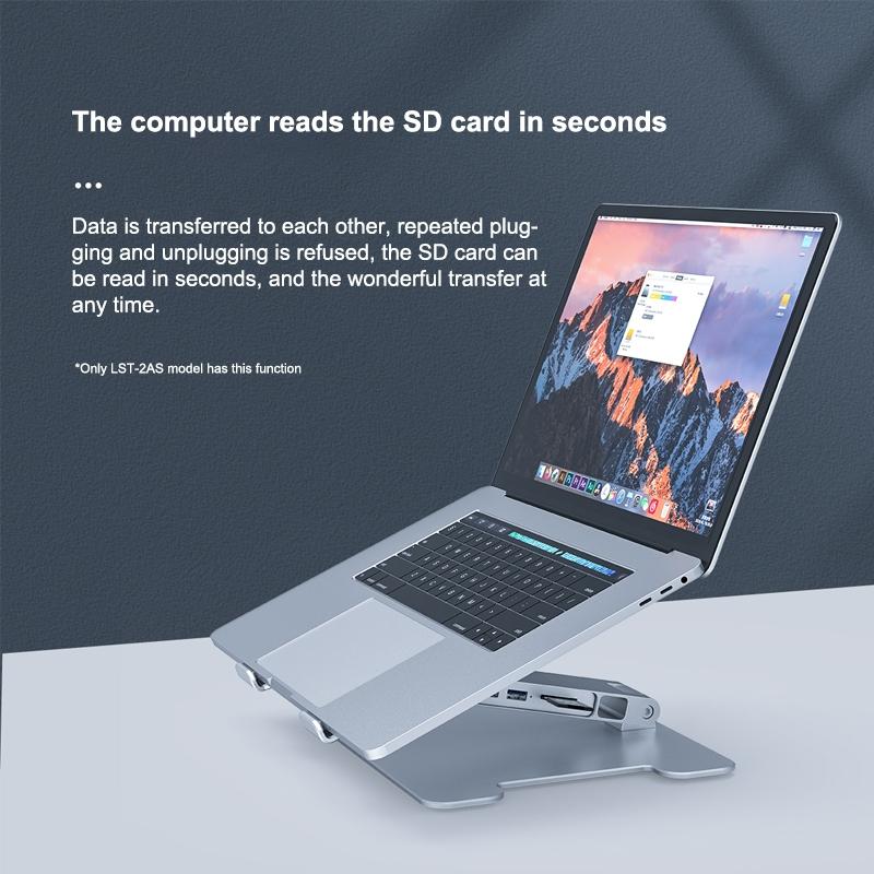 Adjustable Aluminum Laptop Stand - Multi-Functional & Foldable-1964932255772184580