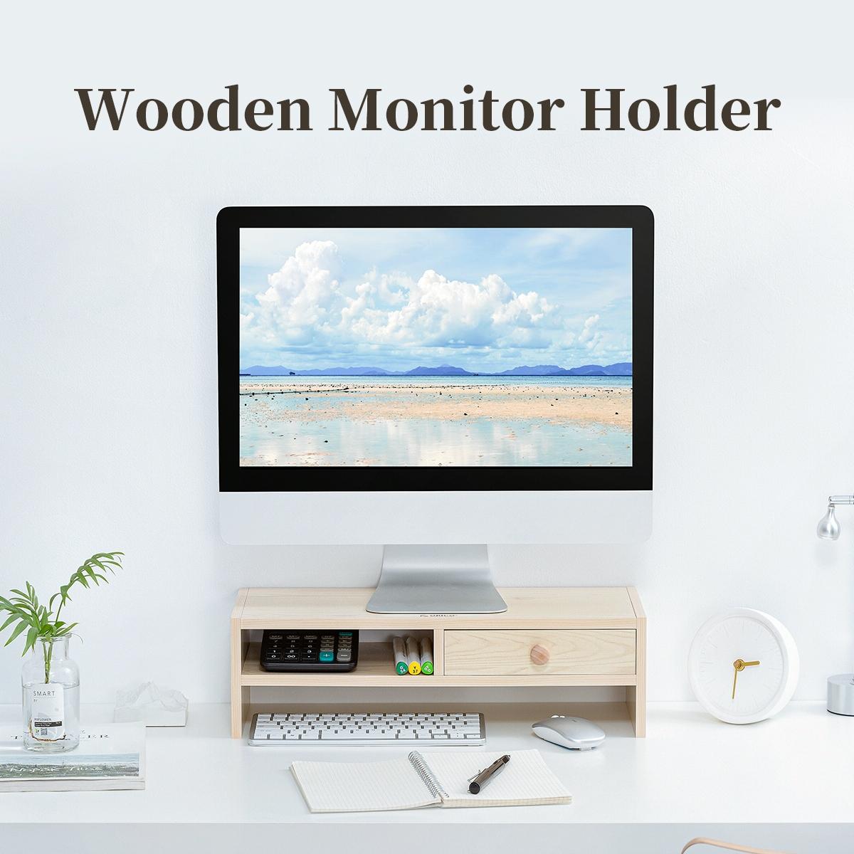 Natural Wood Monitor Stand - Holds Computer Screen-1964932219038470149