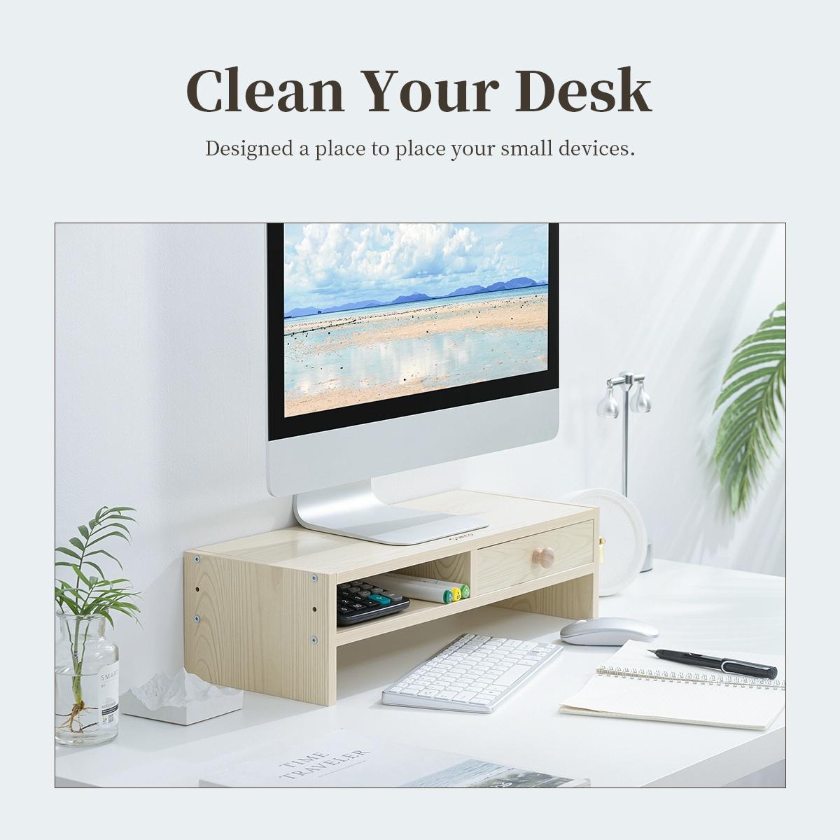 Natural Wood Monitor Stand - Holds Computer Screen-1964932219038470153