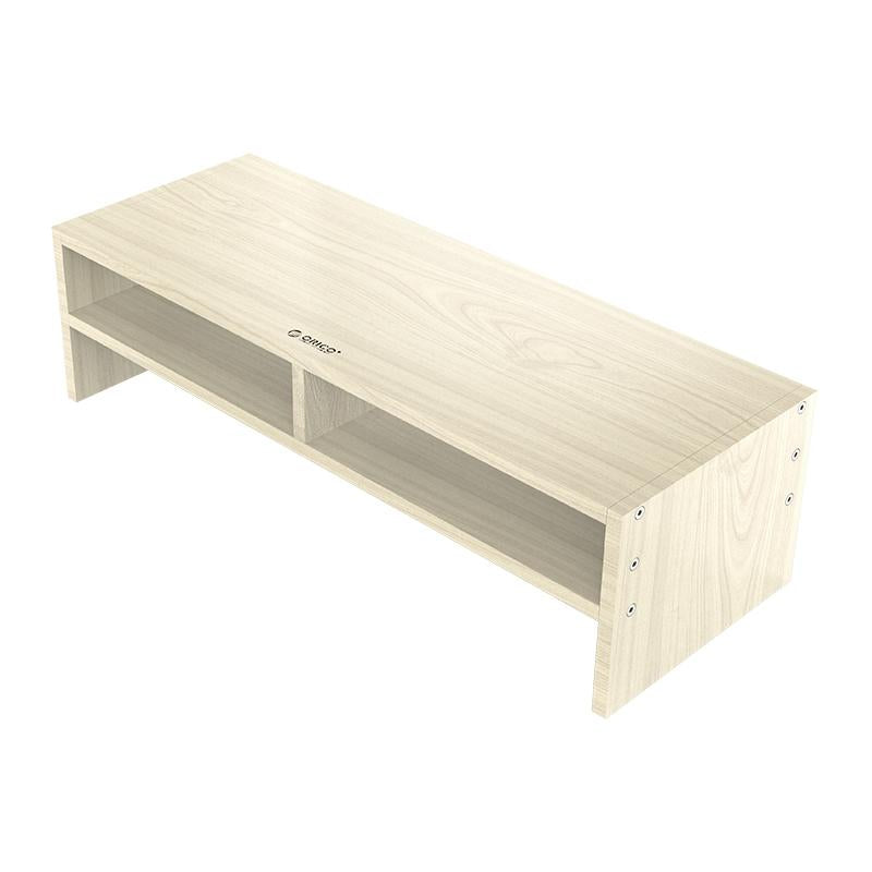 Wood Grain 2-Tier Monitor Stand With Partition-1964932249854021632