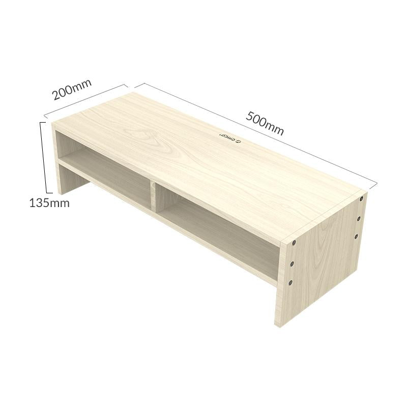 Wood Grain 2-Tier Monitor Stand With Partition-1964932249854021636