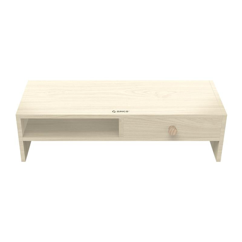 Wood Grain Monitor Stand With Drawer - 2 Layers-1964932260281061377