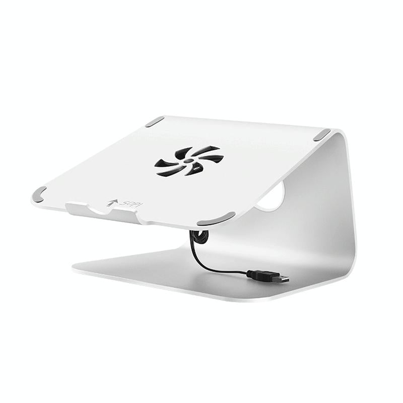 Classic Aluminum Cooling Stand With Fan For Mac Ipad And Laptops - Silver-1915196597768163329