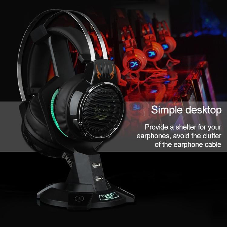 Integrated Mecha-Shaped Headset Holder With Dual Usb Ports And Computer Switch - Luminous-1915198030768902148