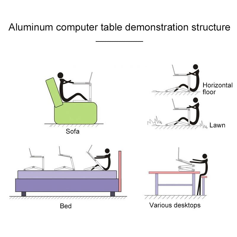 Adjustable Laptop Stand With Fans & Mouse Pad - Portable & Foldable-1915196722582261765