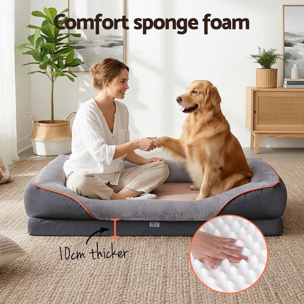 i.Pet Pet Bed Orthopedic Washable Dog Bed Plush Fleece Sofa Cushion Mat