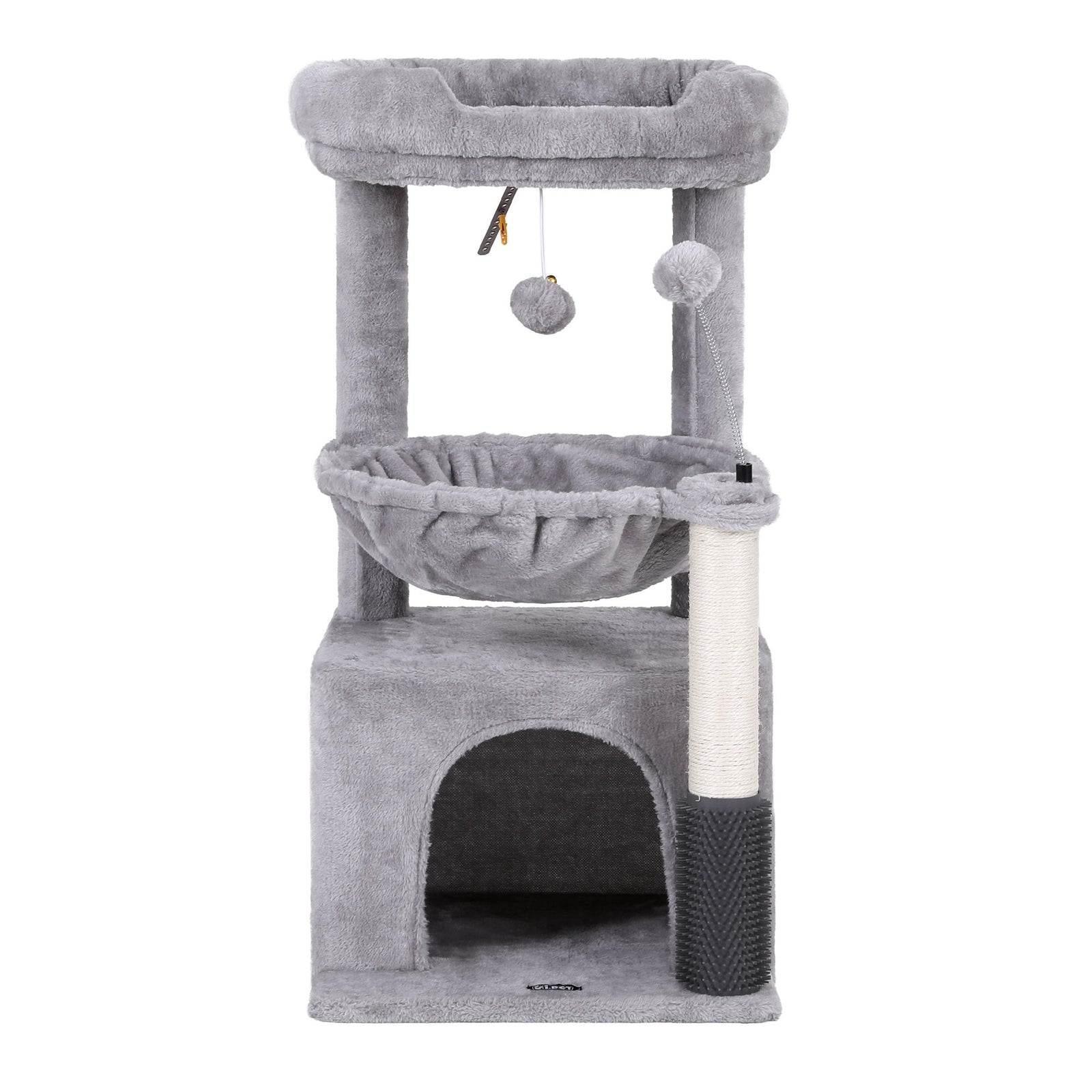 i.Pet Cat Tree Tower 82cm Scratching Post Furniture Scratcher House Light Grey