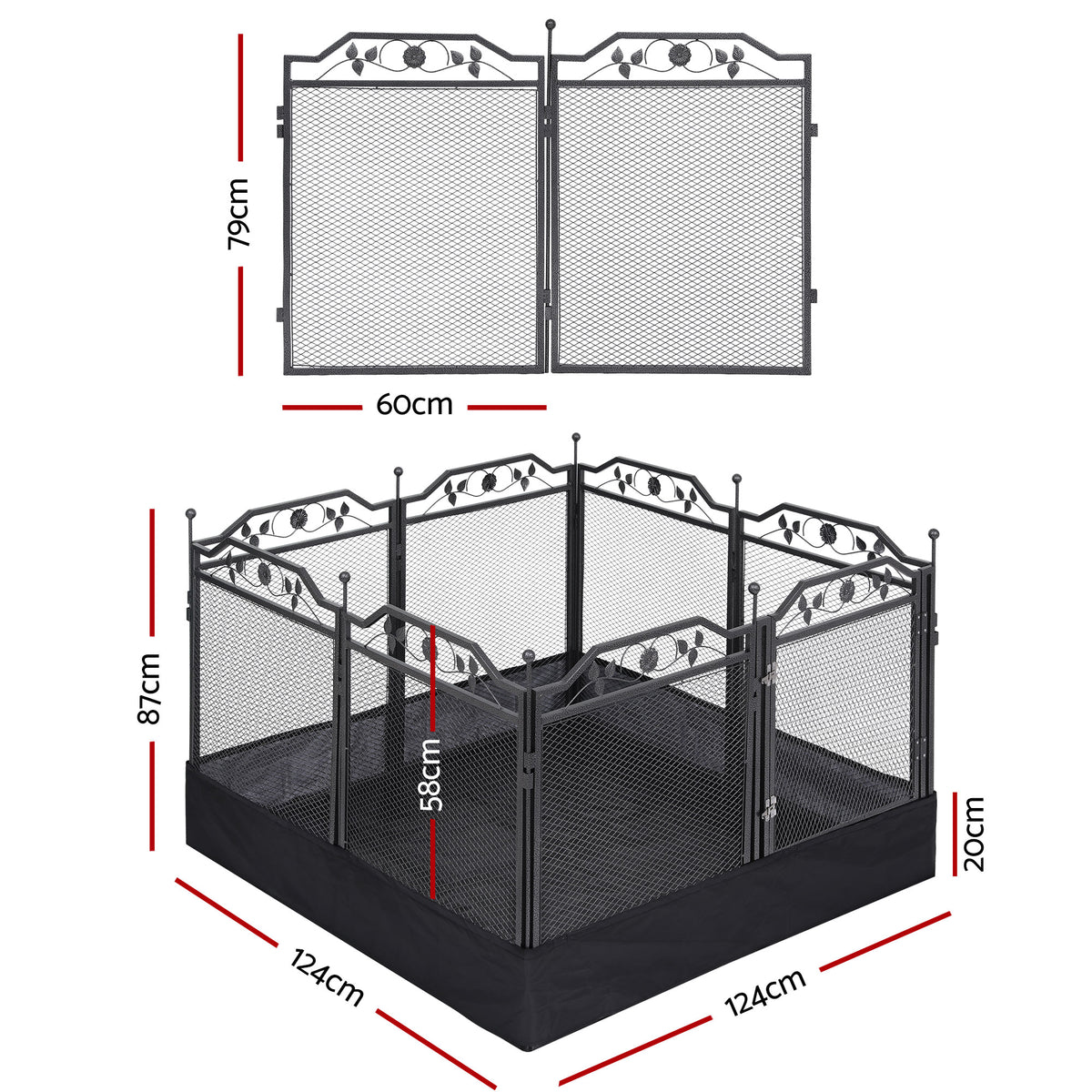 i.Pet Pet Dog Playpen Heavy-Duty Enclosure Multi-Configuration Indoor Outdoor Black