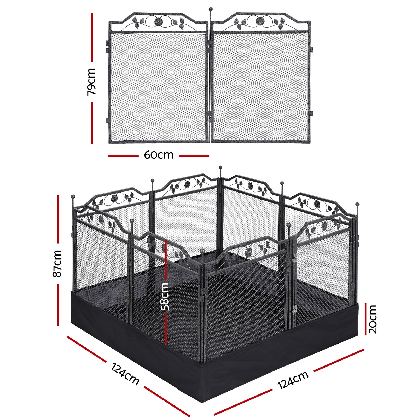 i.Pet Pet Dog Playpen Heavy-Duty Enclosure Multi-Configuration Indoor Outdoor Black