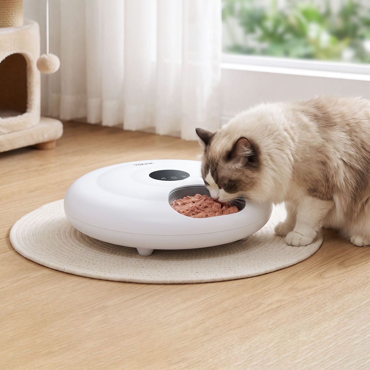 i.Pet Automatic Cat Feeder Wet &amp; Dry Food 6 Compartments Per 150ml WiFi White