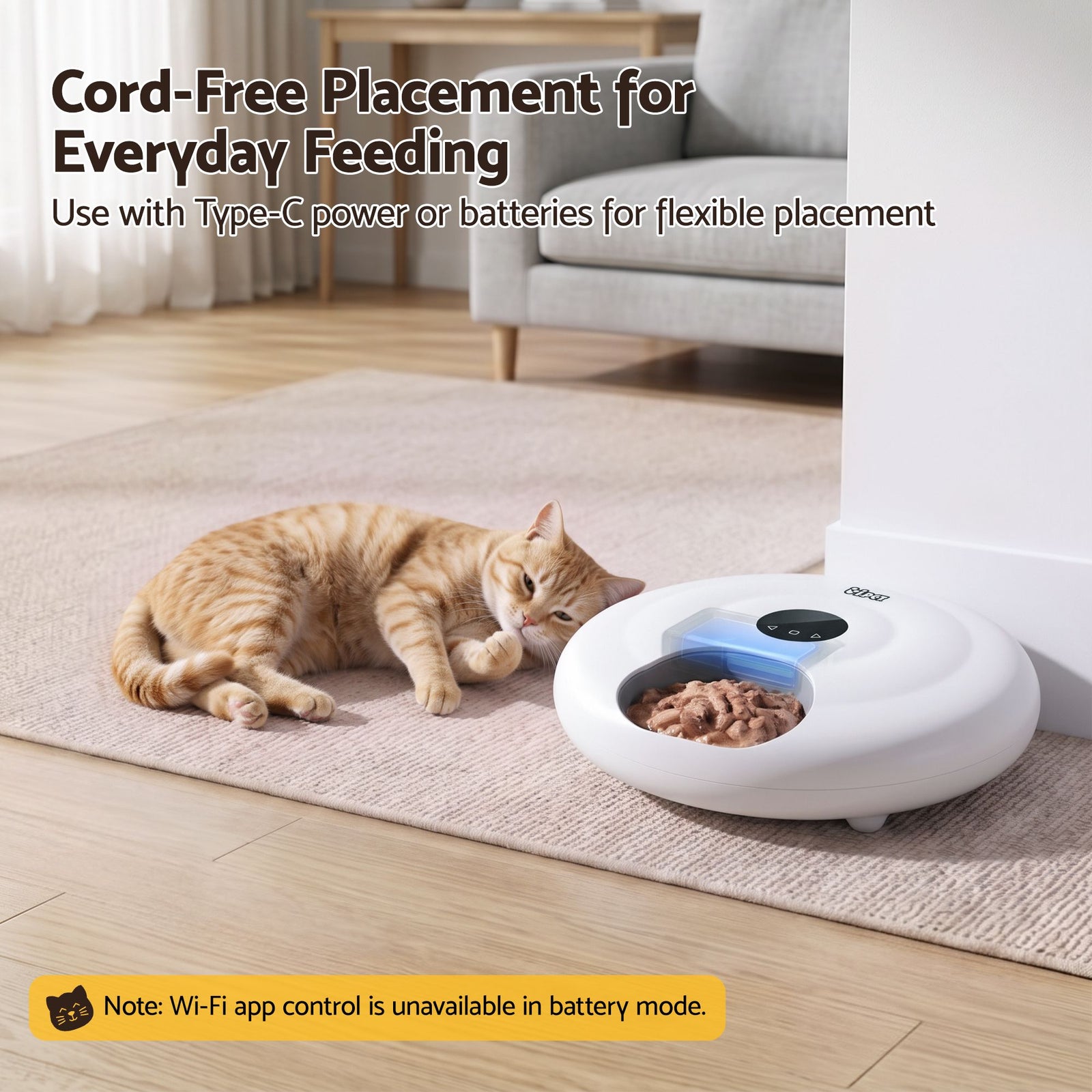 i.Pet Automatic Cat Feeder Wet & Dry Food 6 Compartments Per 150ml WiFi White