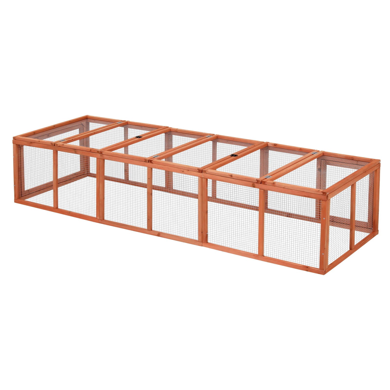 i.Pet Chicken Coop Wooden Pet Run Rabbit Hutch Large Outdoor Cage with Play Area Brown