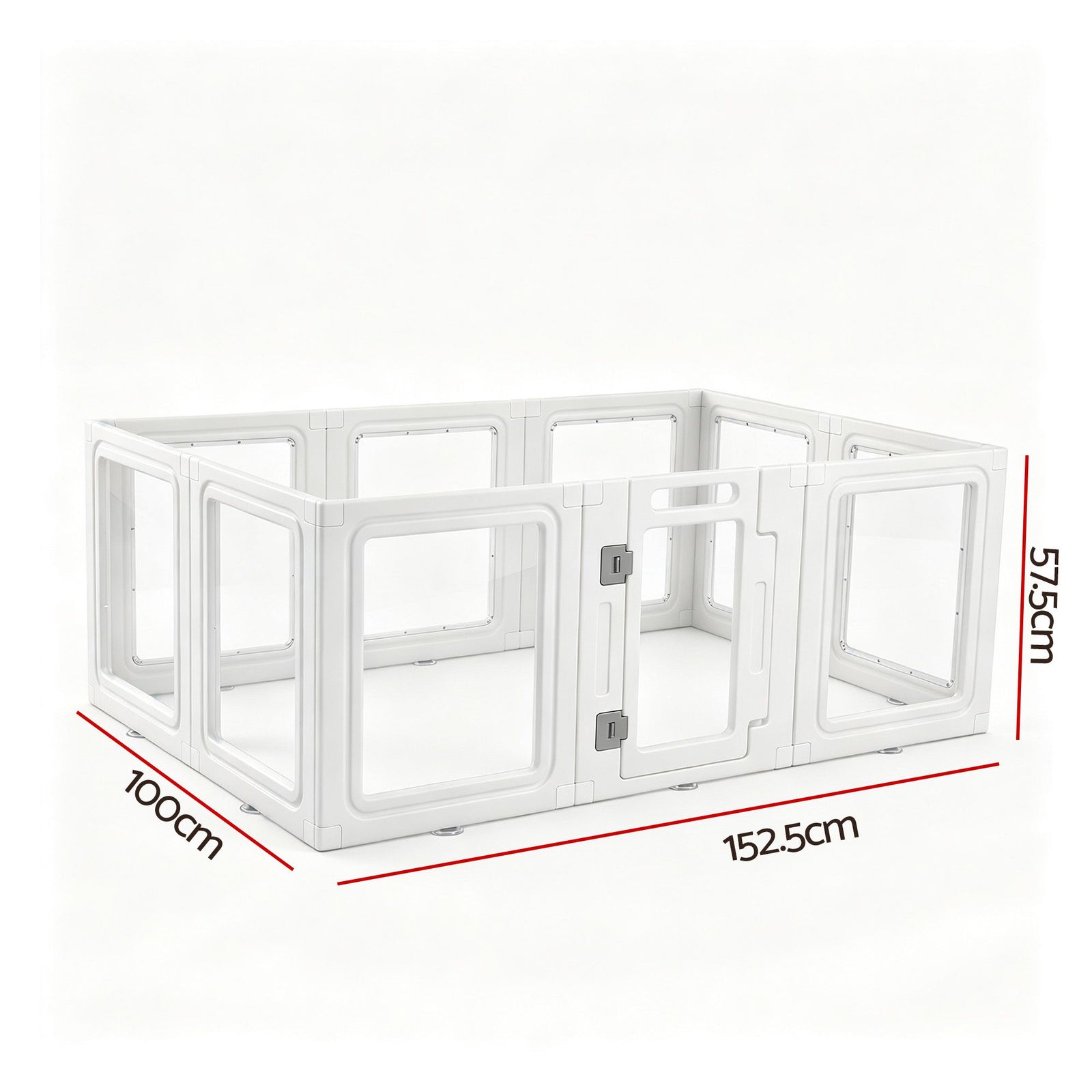 i.Pet Dog Pet Playpen 10 Panels Clear PET Plastic 152x100x57cm for Puppy Exercise