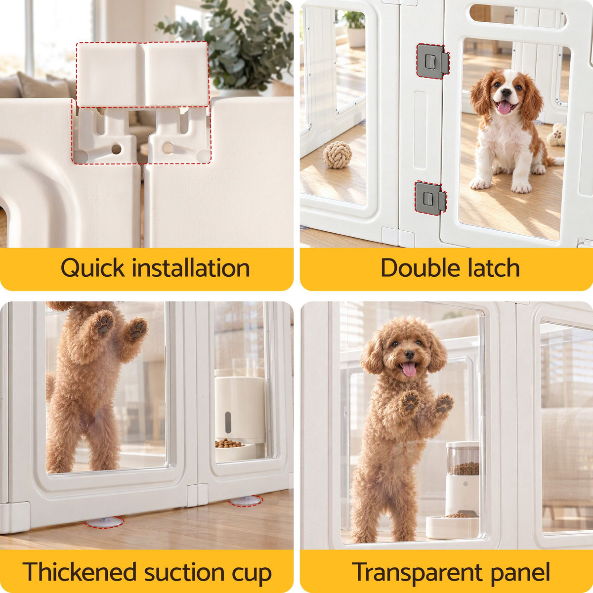 i.Pet Dog Pet Playpen 10 Panels Clear PET Plastic 152x100x57cm for Puppy Exercise