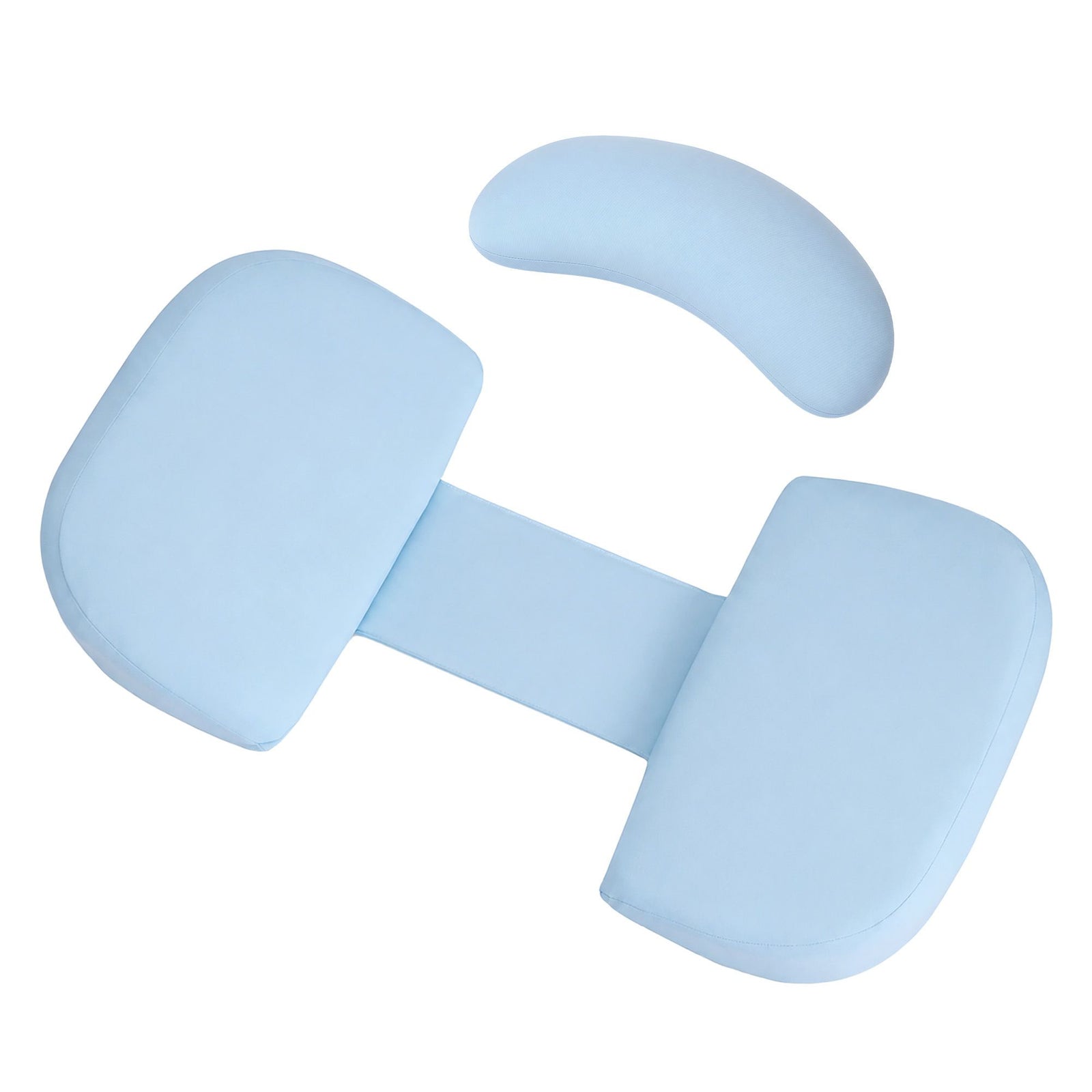 Giselle Bedding Memory Foam Pregnancy Pillow Adjustable with Concave Curve Design, Support for Back, Belly, and Hips, Blue