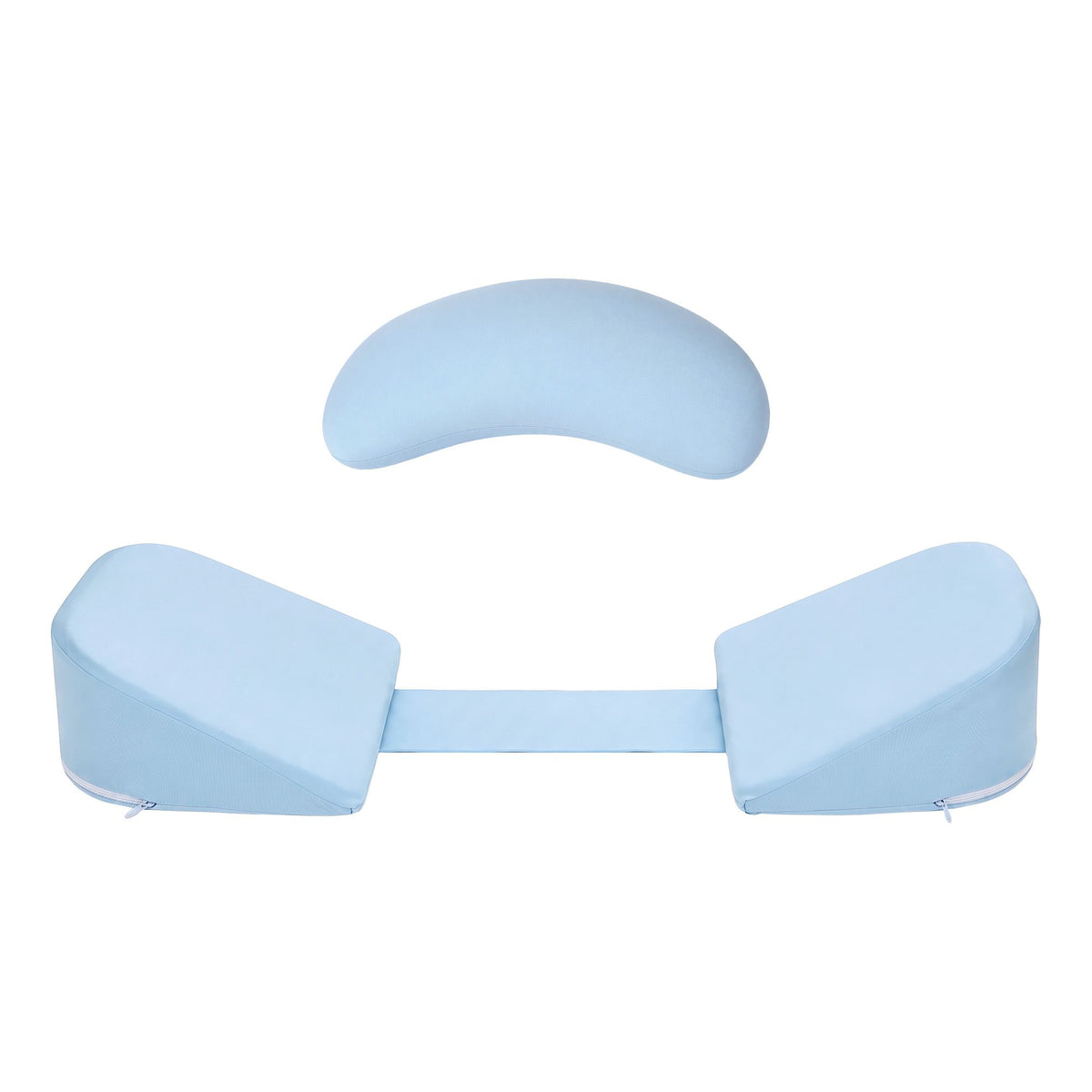 Giselle Bedding Memory Foam Pregnancy Pillow Adjustable with Concave Curve Design, Support for Back, Belly, and Hips, Blue