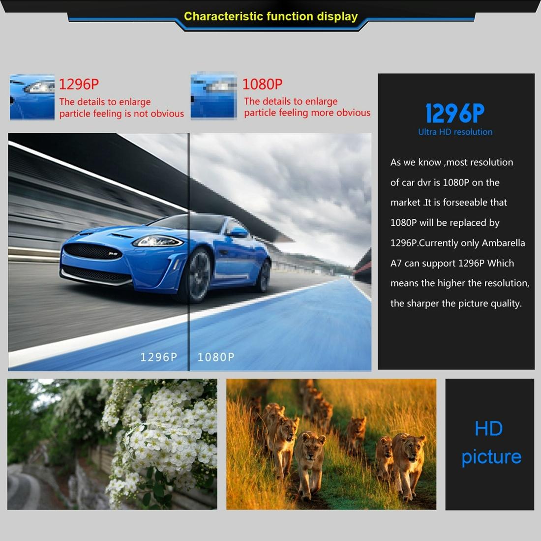 2.7 Lcd Car Dvr Camera With 170 Degree Wide Angle 2304 X 1296P Hd Screen-1915196742060609537